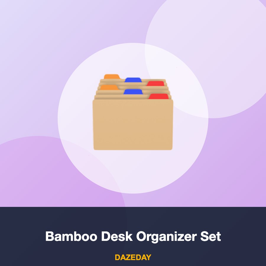 Bamboo Desk Organizer Set