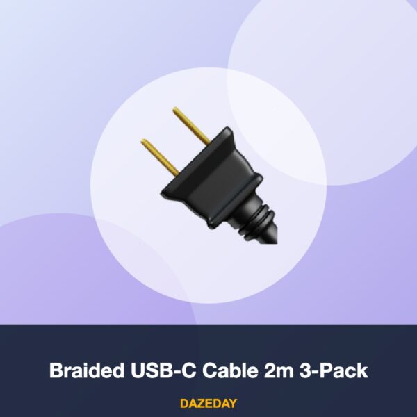 Braided USB-C Cable 2m 3-Pack