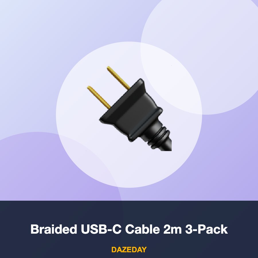 Braided USB-C Cable 2m 3-Pack