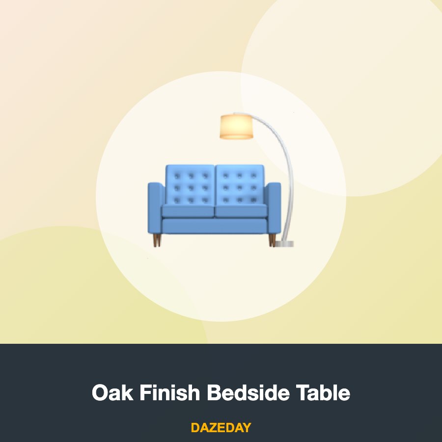 Oak Finish Bedside Table